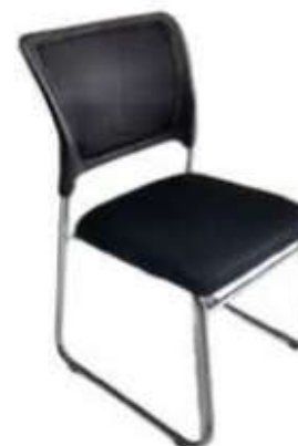 Silla fija de malla cromada